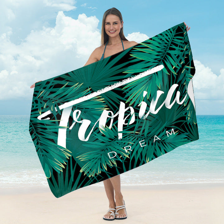 Large beach towel with tropical palm pattern Kalsten