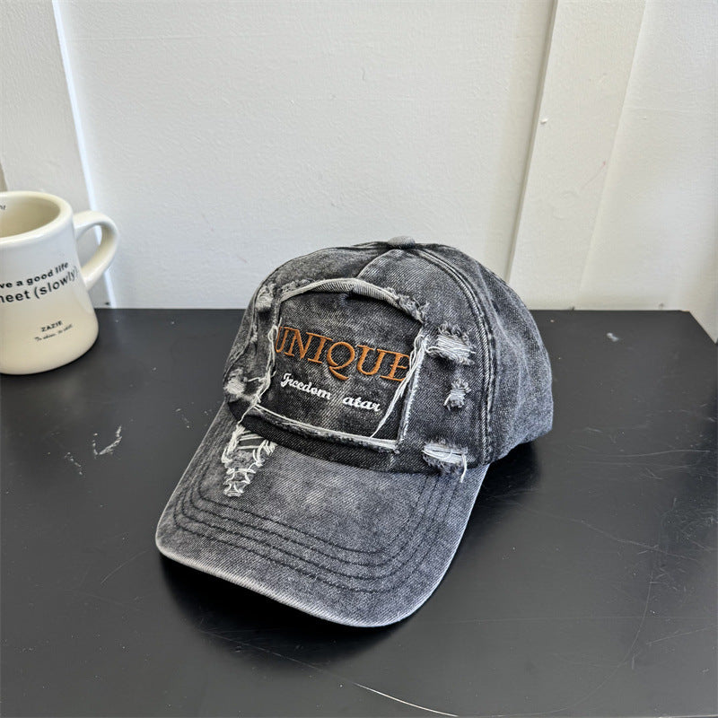Men's Distressed Denim Graphic Cap Kalsten