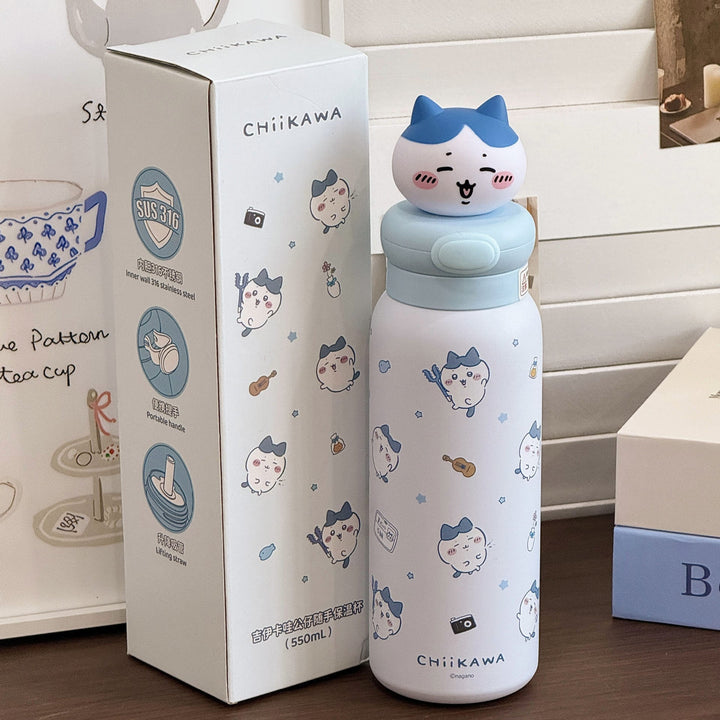 Women Stainless Steel Water Bottle with Interactive Animal Head Design Kalsten