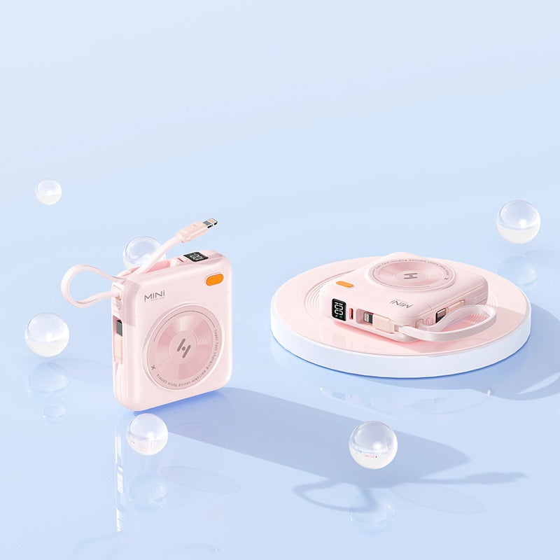 Compact power bank with integrated cable and LED display Kalsten