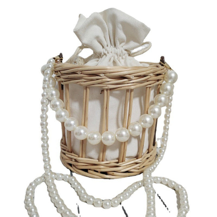 Women's basket bag with pearl jewelry closure Kalsten