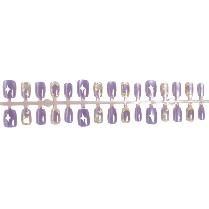 Artistic Press-On Nail Set with Floral and Geometric Designs Kalsten