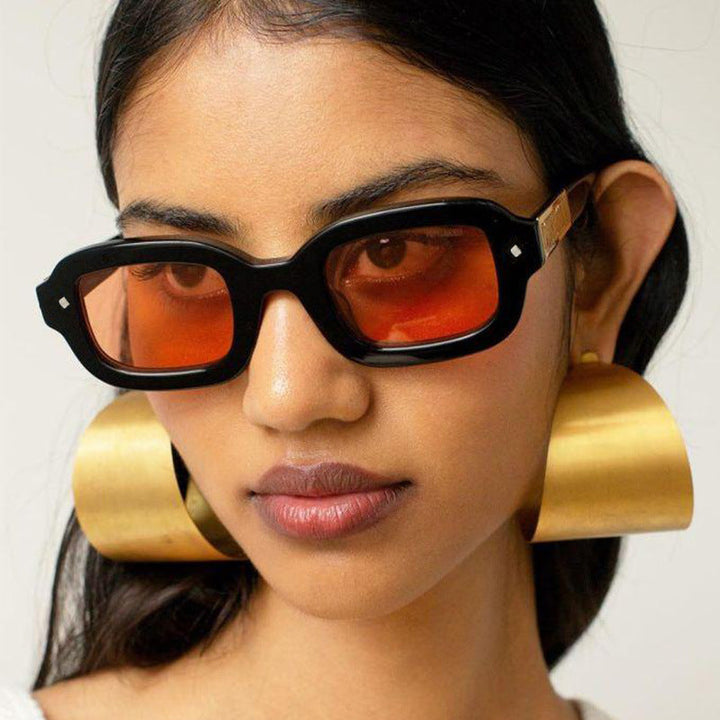 Ladies trendy rectangular sunglasses with completely transparent frame and UV protection Kalsten