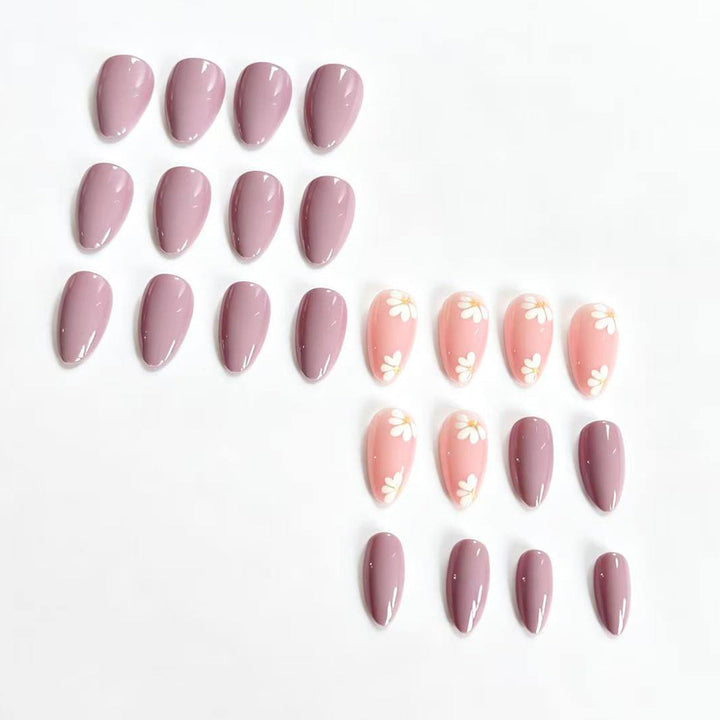 Elegant Floral Press-On Nail Tips Kalsten