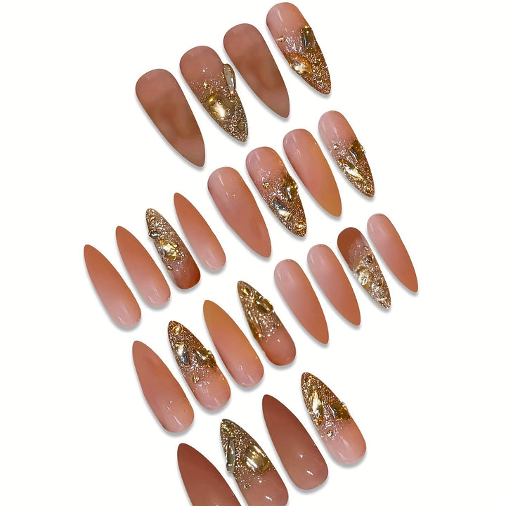Glamorous Glittery Stiletto Nail Art Kalsten