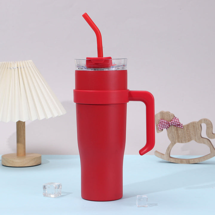 Women Insulated Mug with Plastic Handle and Integrated Straw Kalsten