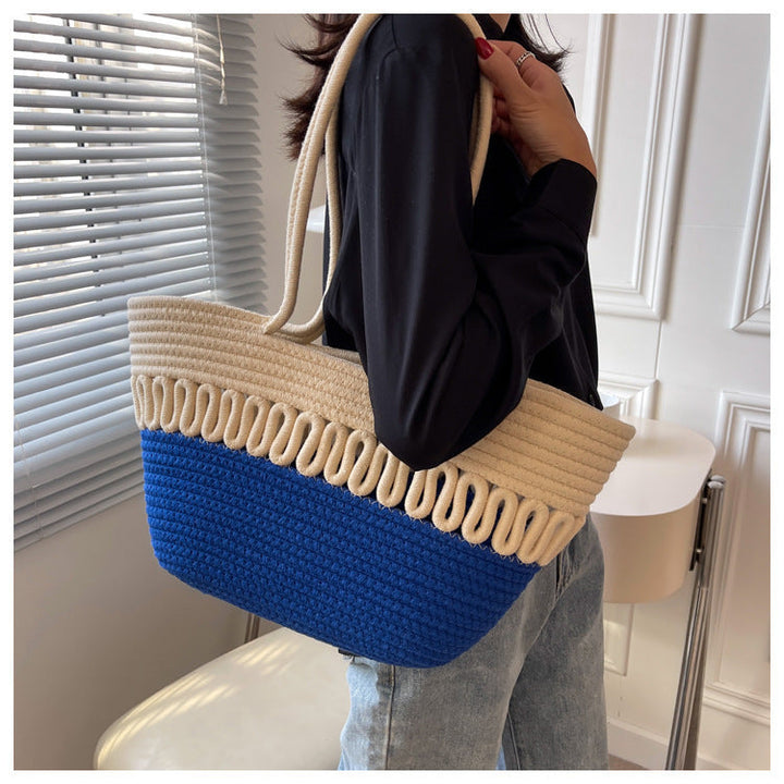 Elegant Handcrafted Beach Bag with Fine Braided Pattern Kalsten