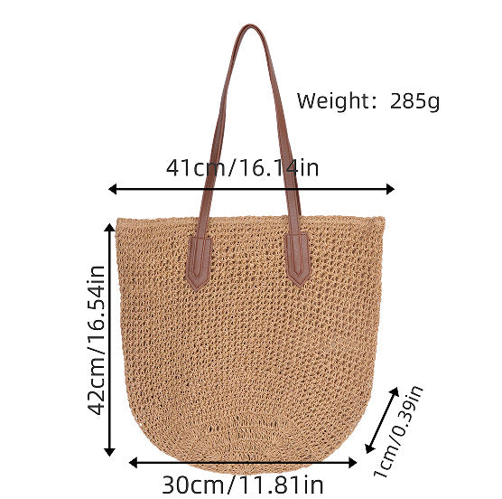 Braided tote bag with long leather handles Kalsten