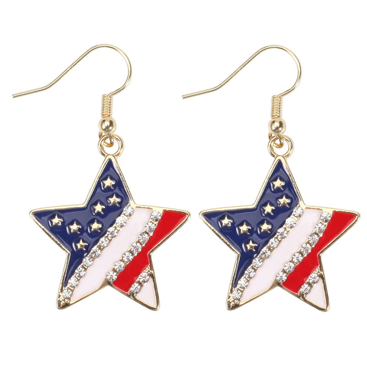 Women's filigree earrings in flag design with crystal stripes and enamel trim Kalsten