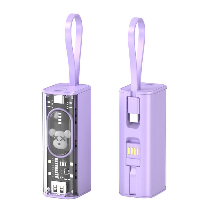 Portable power bank with integrated charging concept and practical carrying strap Kalsten