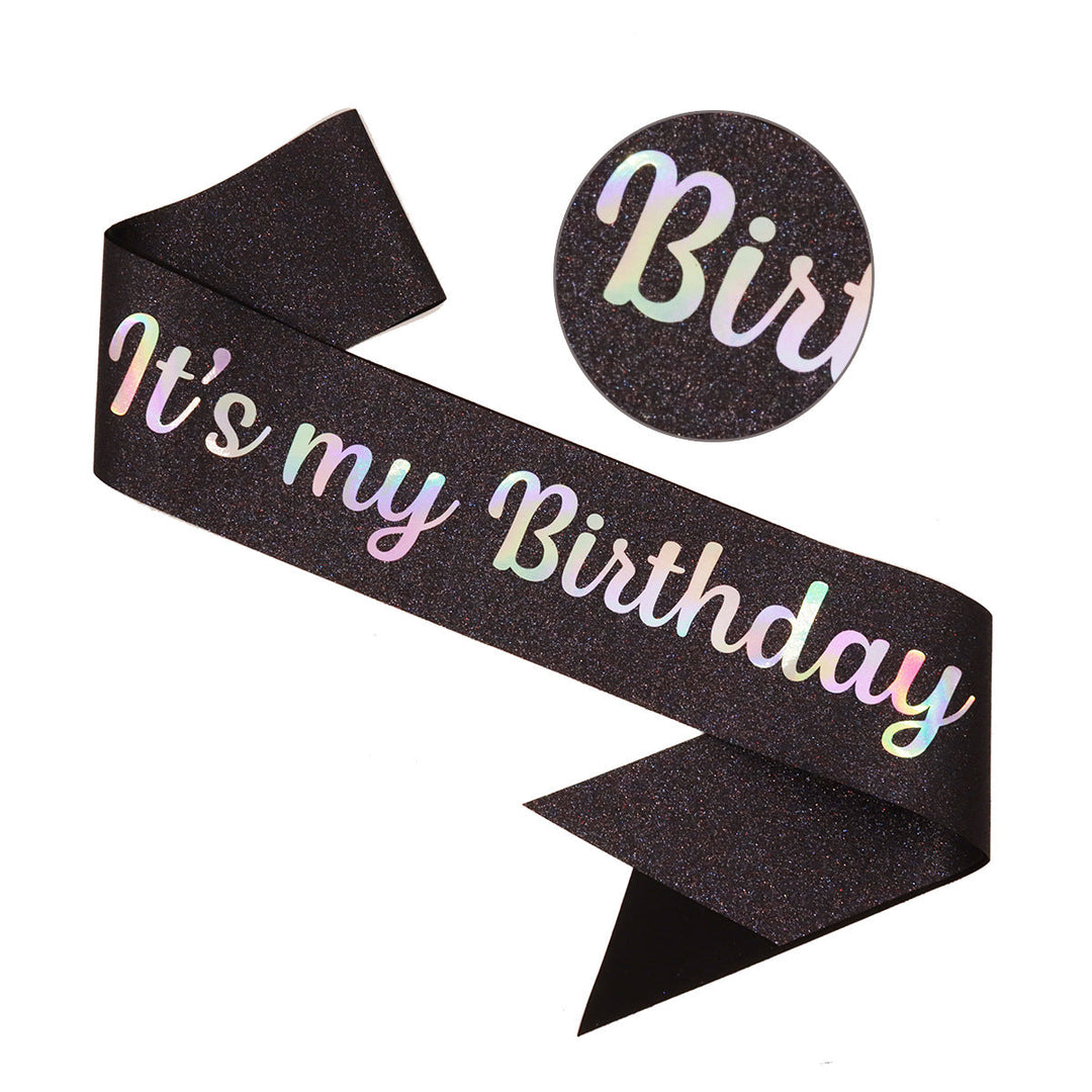 Ladies Festive Birthday Band with Glitter Design Kalsten