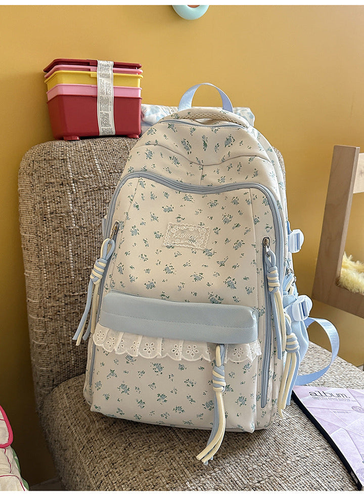 Floral Print School Backpack
