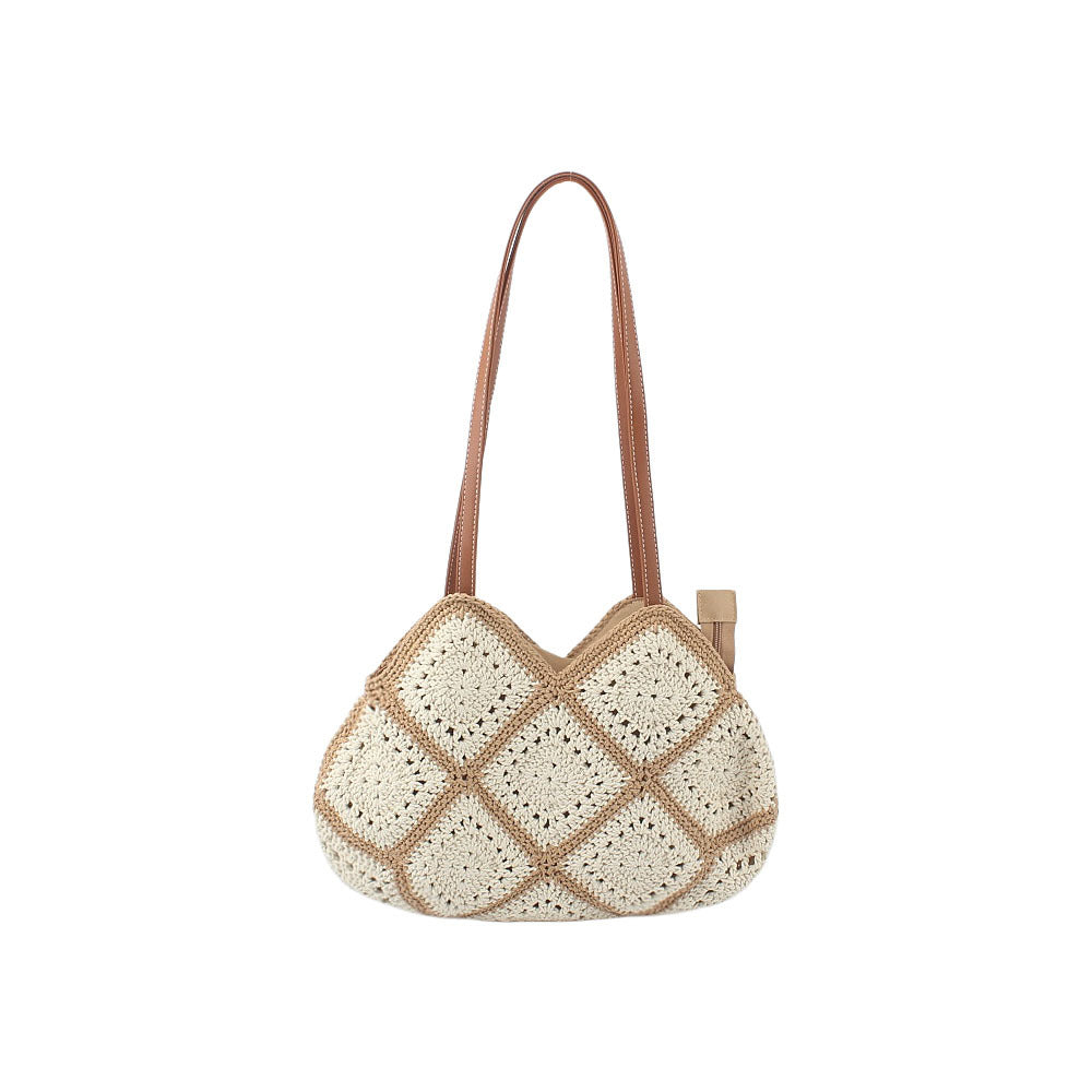 Crochet bag with elegant leather accent Kalsten