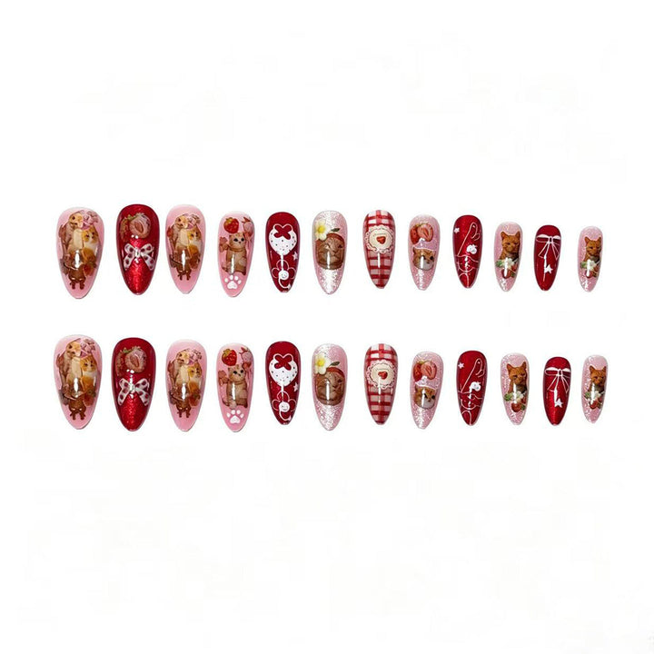 Cat-Themed Artistic Press-On Nail Set Kalsten