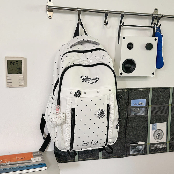 Stylish Polka Dot School Backpack