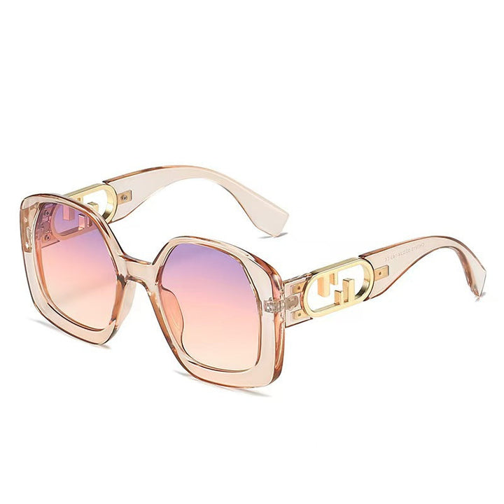 Women oversized sunglasses with extravagant geometric frame and elegant accents Kalsten