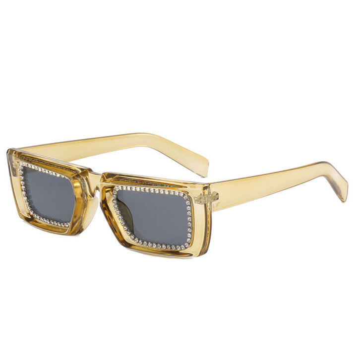 Women extravagant square sunglasses with glittering frame Kalsten