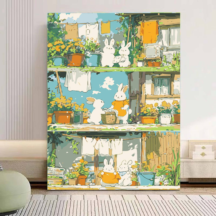Playful Panda Illustration Canvas Art Kalsten
