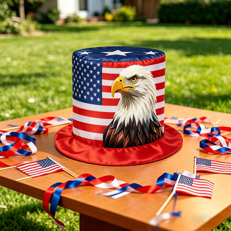 Unisex nano patriotic party top hat with Independence Day motif and lightweight polyester construction One size Kalsten