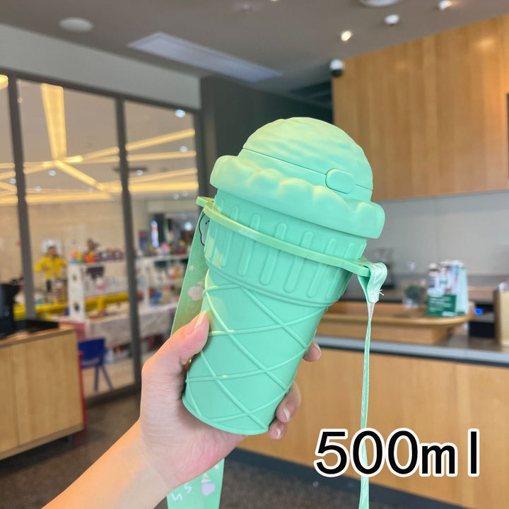 Women’s creative ice cream cup drinking bottle with practical carrying strap Kalsten