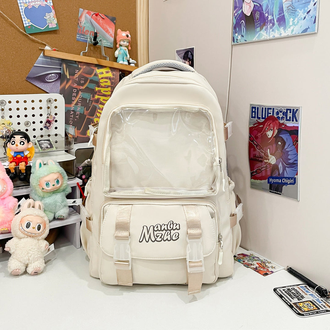 Clear Panel Multi-Pocket School Backpack