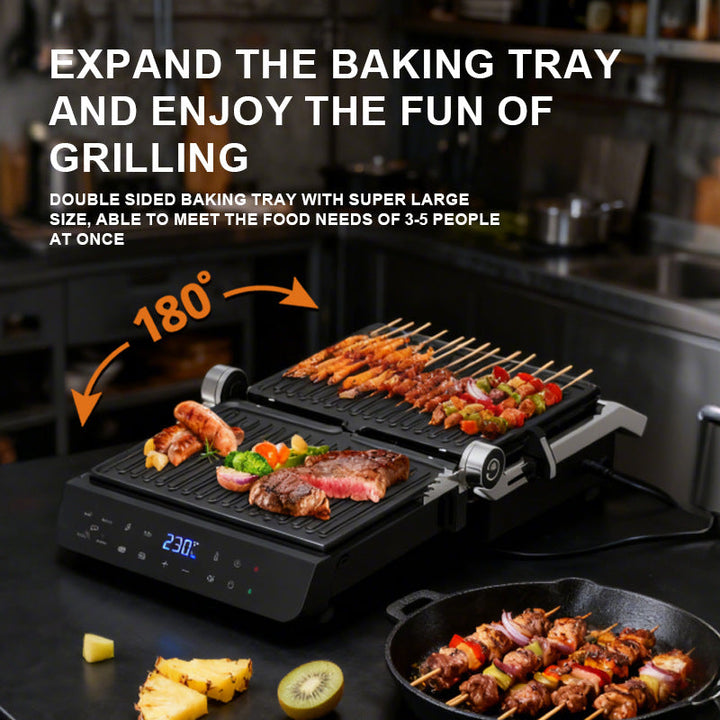 Electric Grill Maker with Non-Stick Plates and Adjustable Temperature Control Kalsten