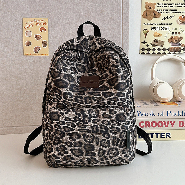 Animal-Print Casual Backpack