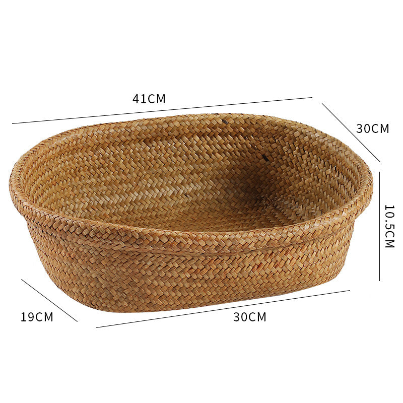 Unisex Oval Storage Basket made of Woven Natural Material Kalsten