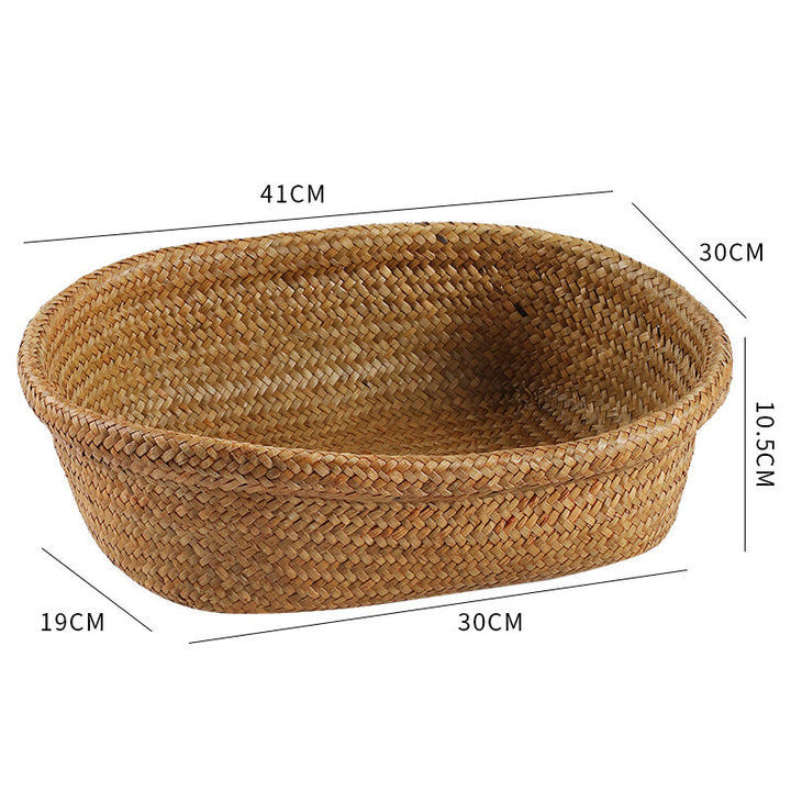 Unisex Oval Storage Basket made of Woven Natural Material Kalsten