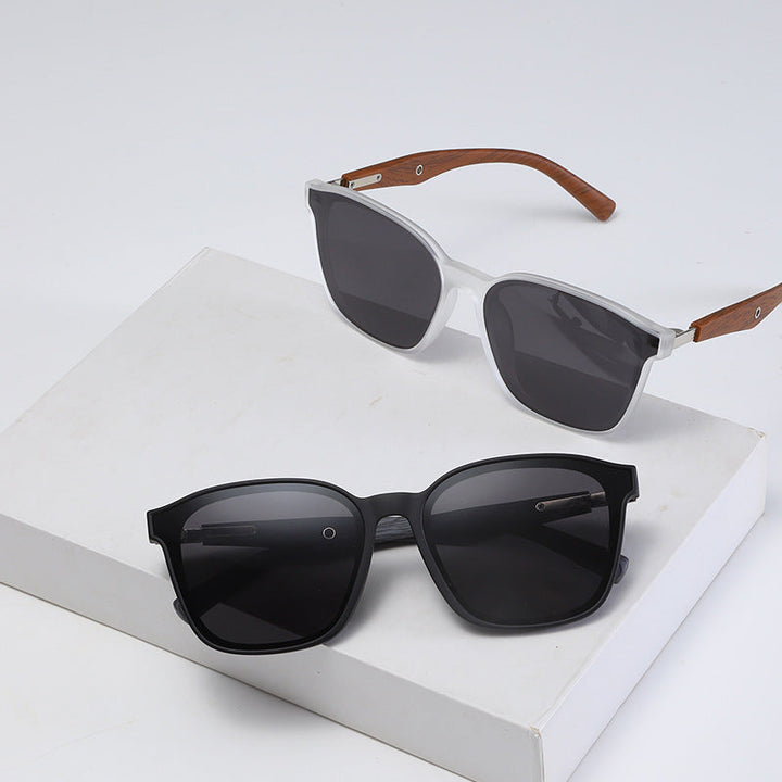 Women stylish oversized sunglasses with wooden accents Kalsten