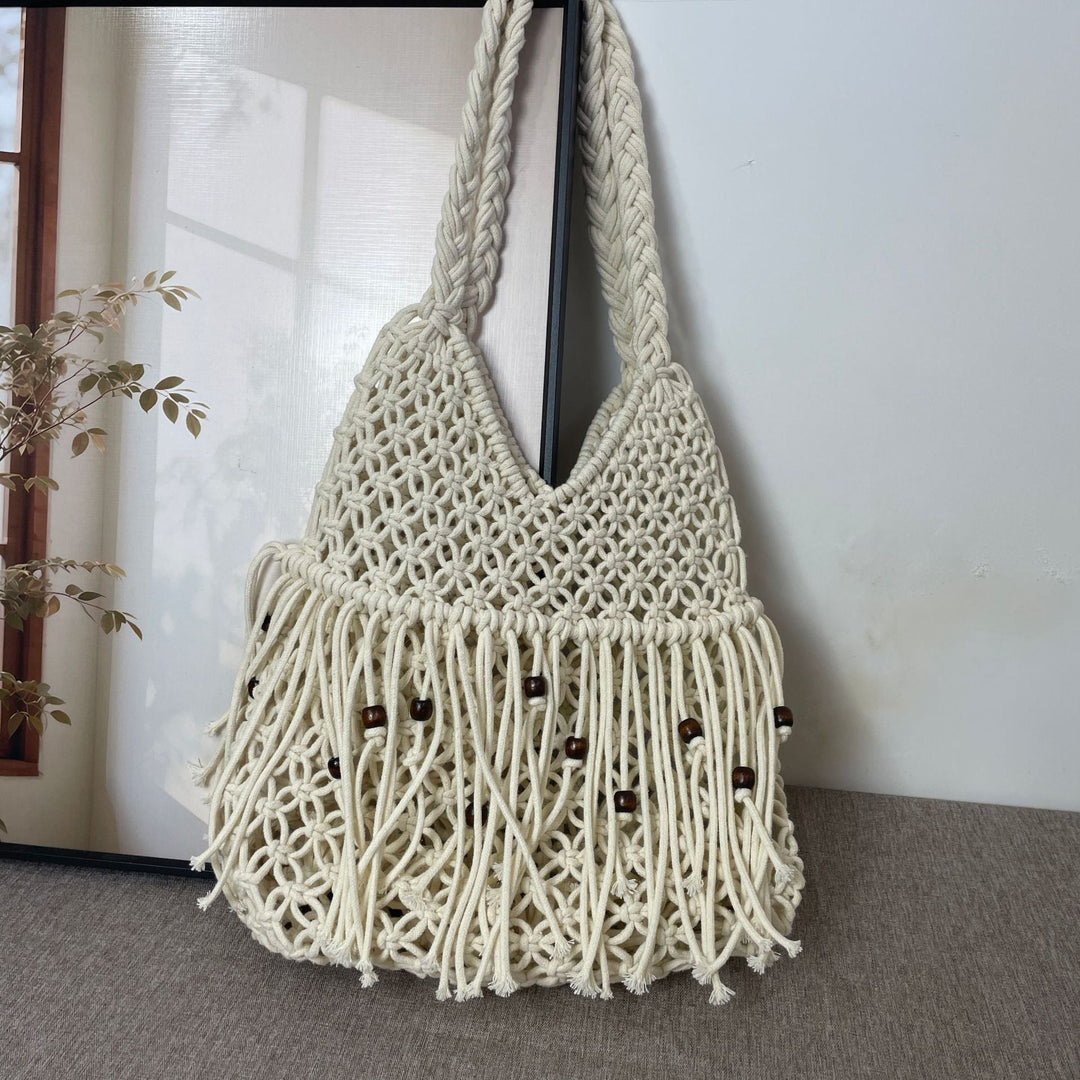Macrame Crossbody Bag with Tassels Kalsten