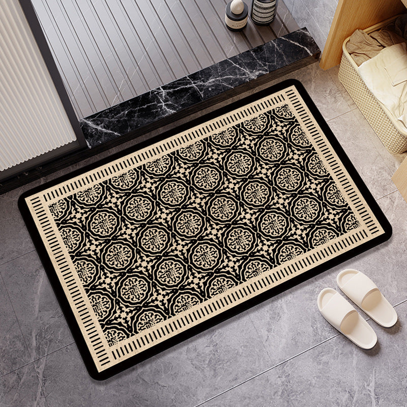 Elegant Geometric Pattern Bath Mat Acalora