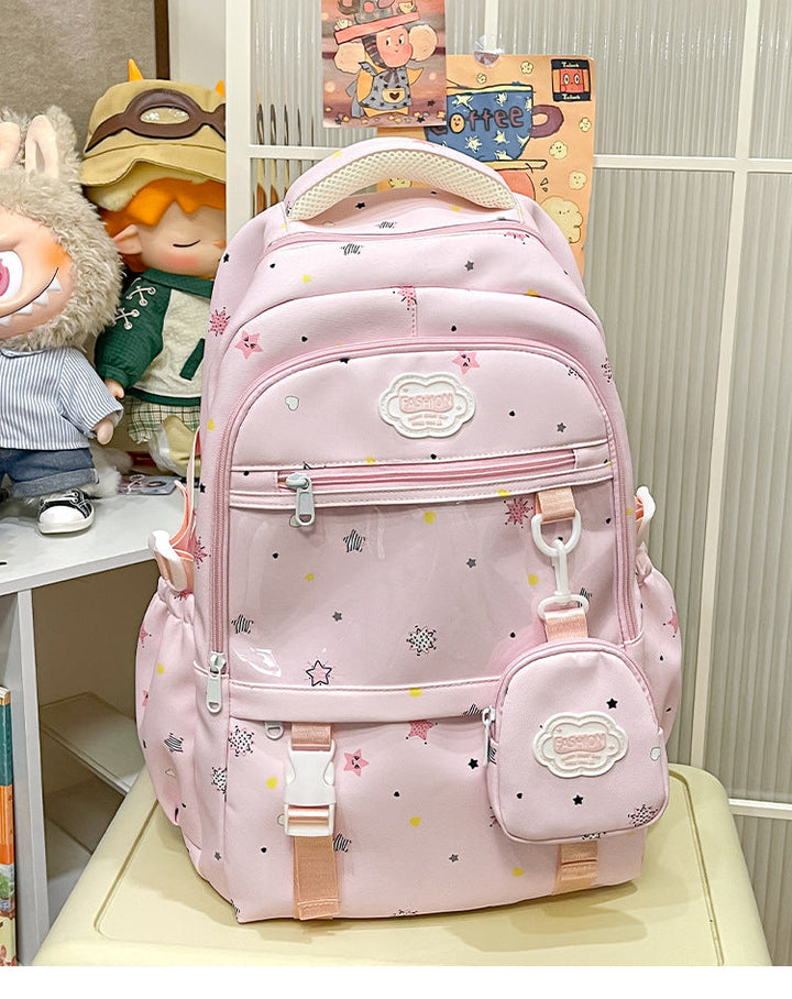 Stylish Star-Patterned School Backpack Kalsten