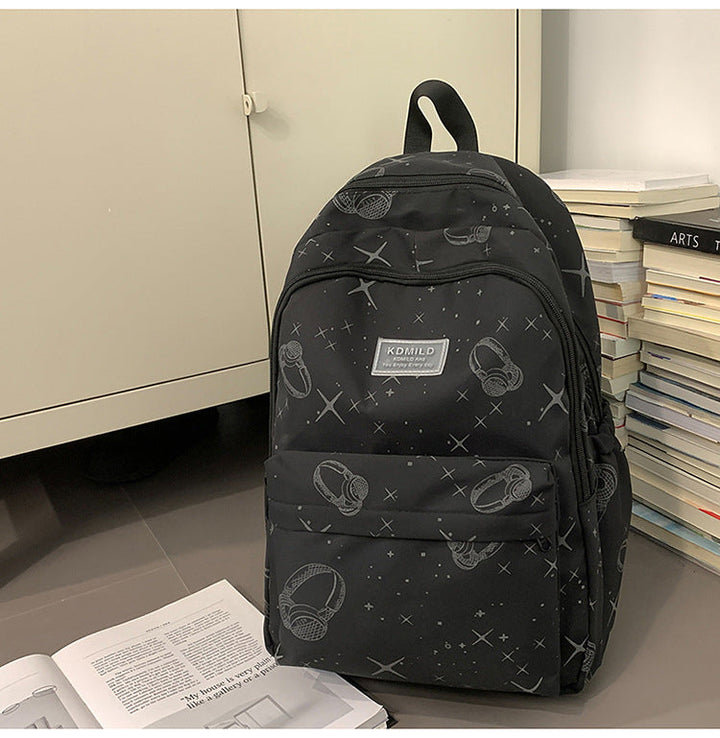 Star-Patterned High-Capacity School Backpack