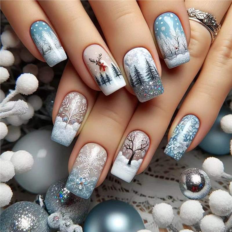 Festive Holiday Nail Art Acalora
