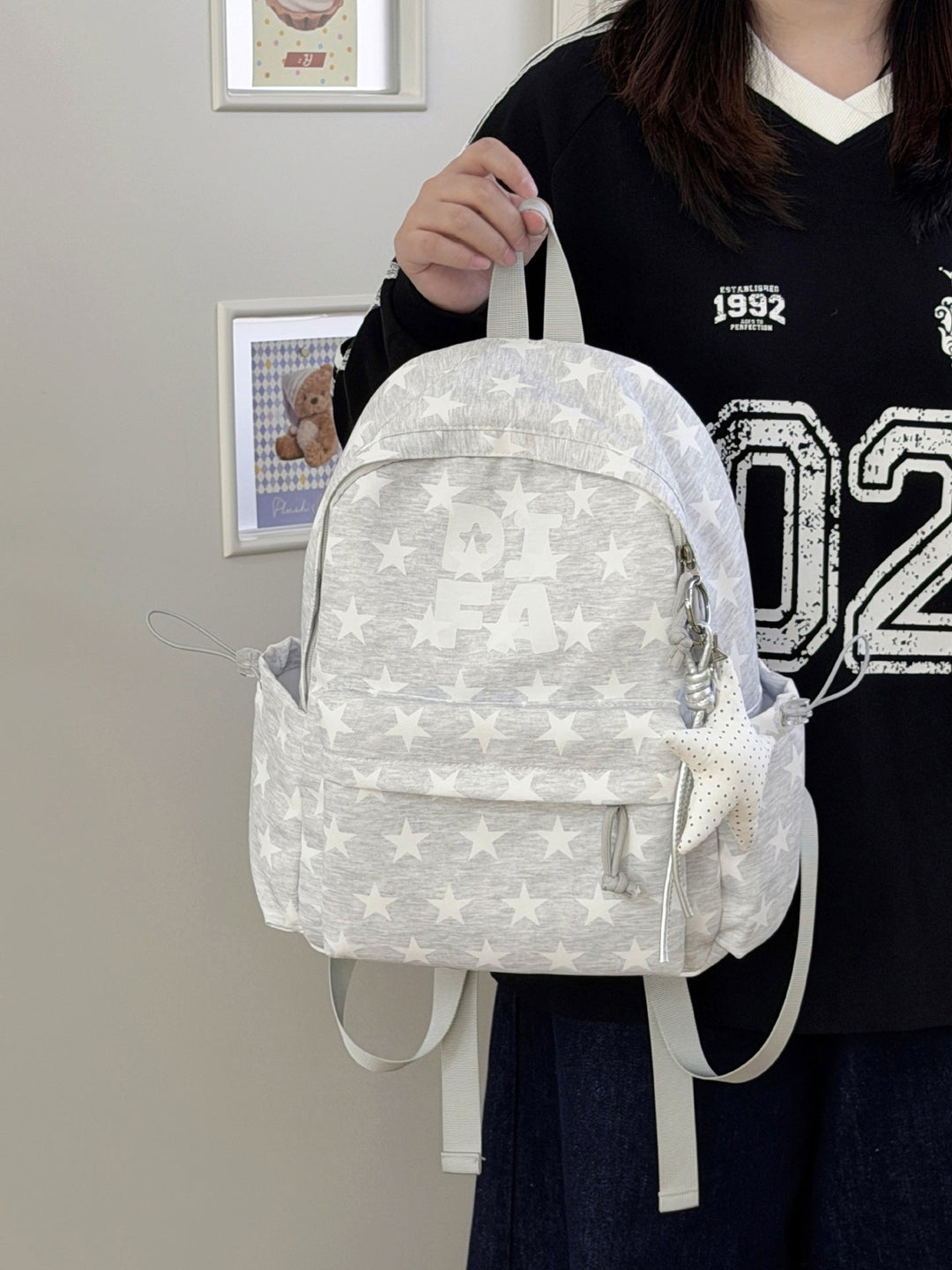 Fun Star-Patterned School Backpack