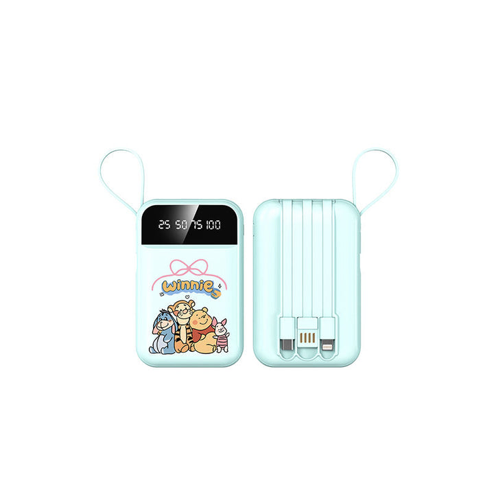Portable power bank with LED display and integrated cable by Kalsten