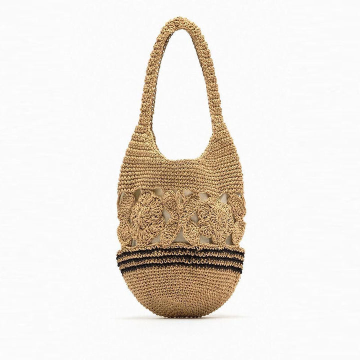 Crocheted Shoulder Bag with Floral Design Kalsten