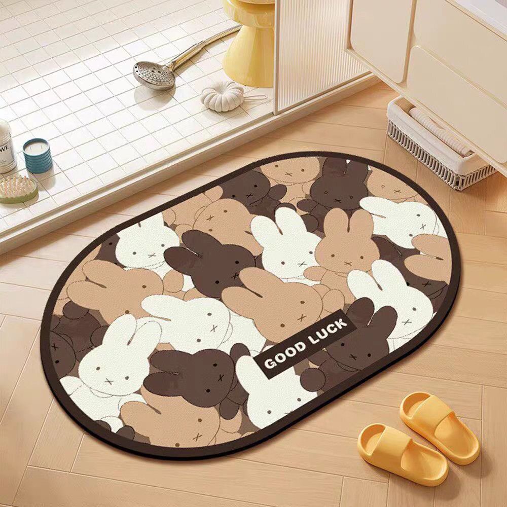 Cartoon Bunny Absorbent Bath Mat Kalsten