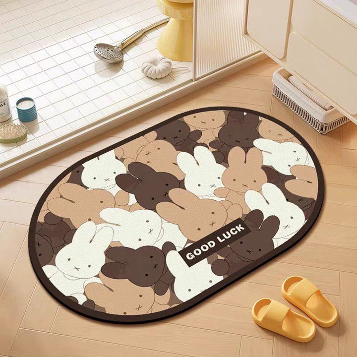 Cartoon Bunny Absorbent Bath Mat Kalsten
