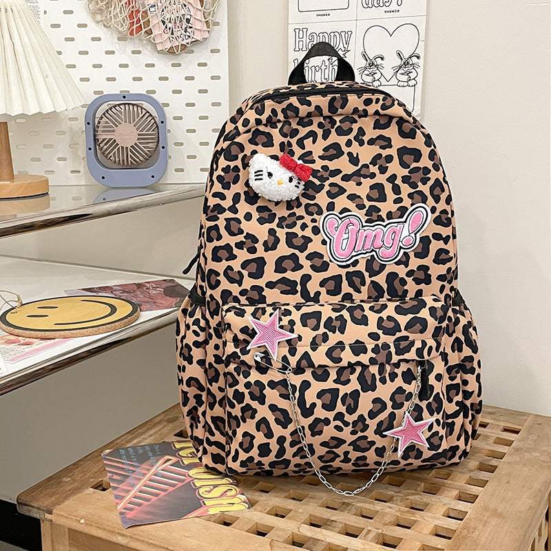 Fun-Fashionable Leopard Print School Backpack