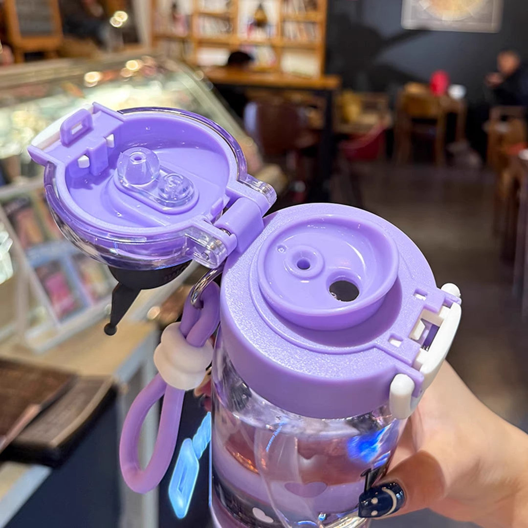 Women's water bottle with interactive lid and cute character design Kalsten