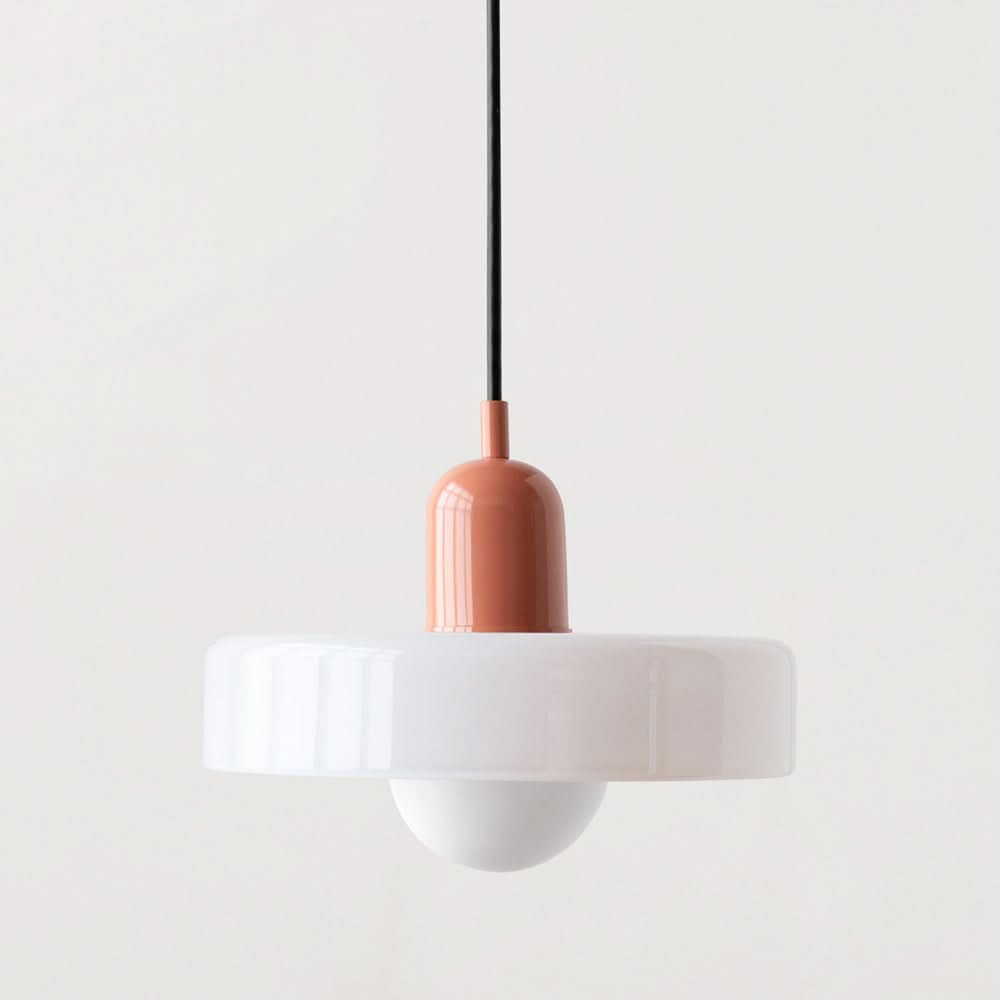 Bauhaus Coloured Glass Pendant Lamp