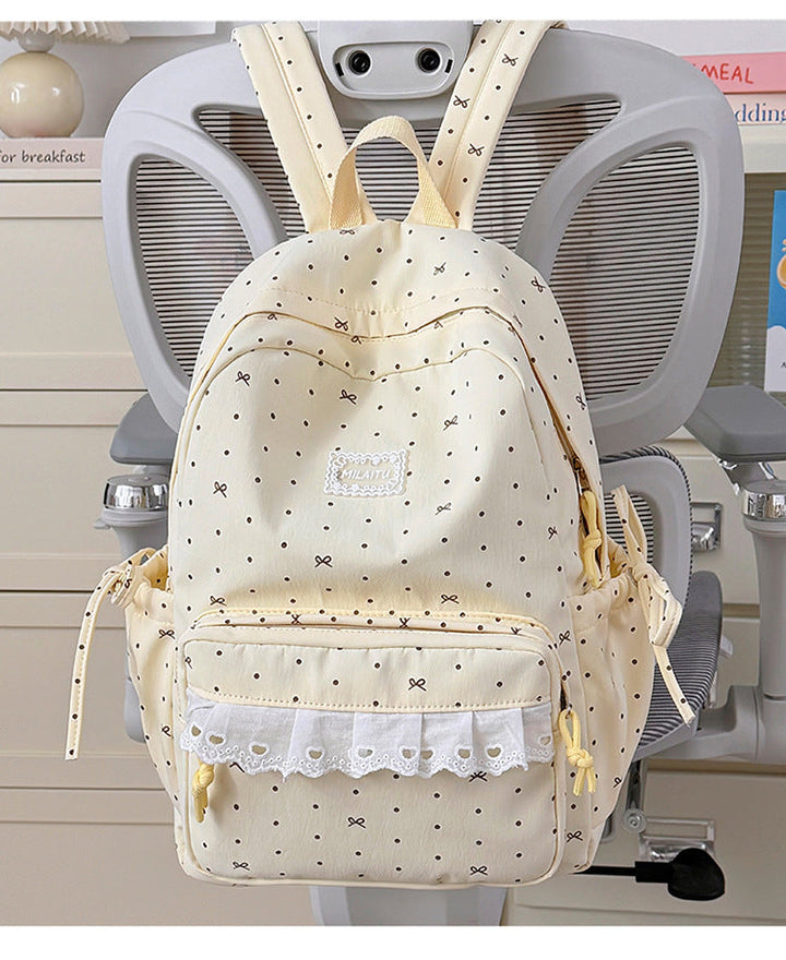 Charming Polka Dot Designer School Backpack