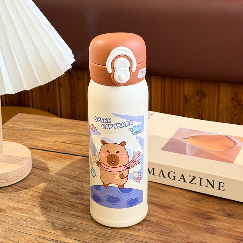 Leak-proof stainless steel water bottle with cute capybara design Kalsten