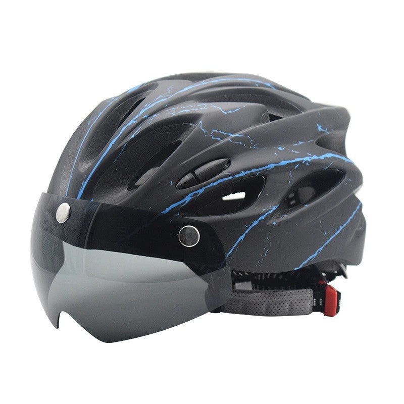 Sporty bicycle helmet with integrated visor Kalsten