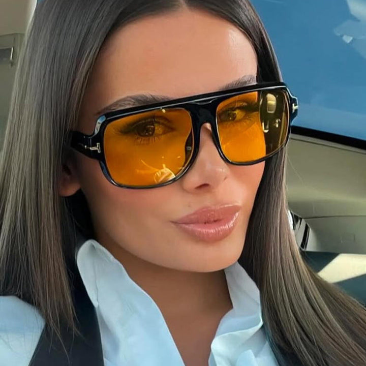 Women’s fashionable square sunglasses with trendy tortoiseshell pattern Kalsten