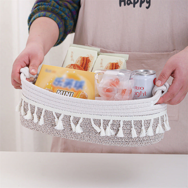 Women Versatile Storage Basket with Tassel Decoration Kalsten