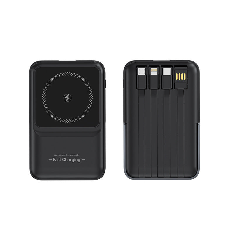 Portable power bank with magnetic charging technology and integrated cable management Kalsten