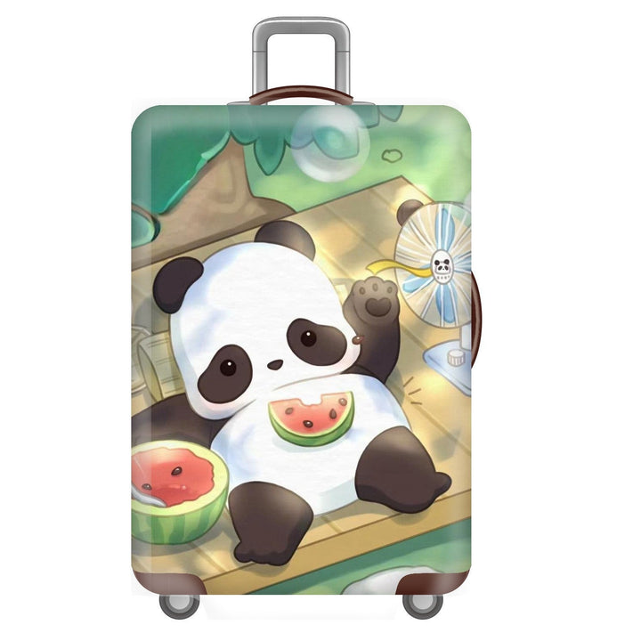 Unisex non-elastic suitcase cover for hard shell trolley with cute panda design, stretch protective cover with handle and wheel openings Kalsten